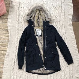 Hollister navy blue winter coat